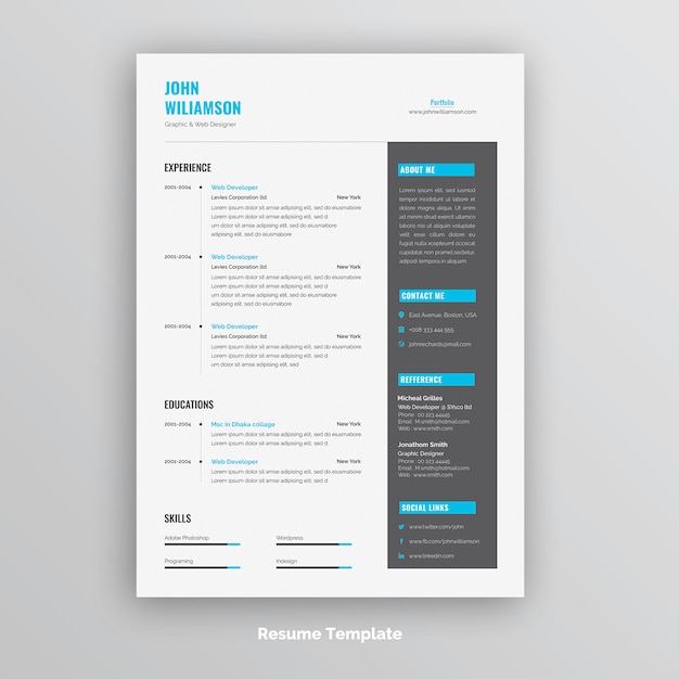 Creative resume or cv template