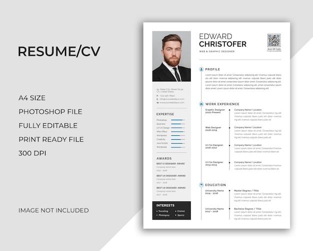 PSD creative resume design template