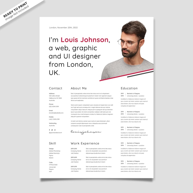 PSD creative resume template