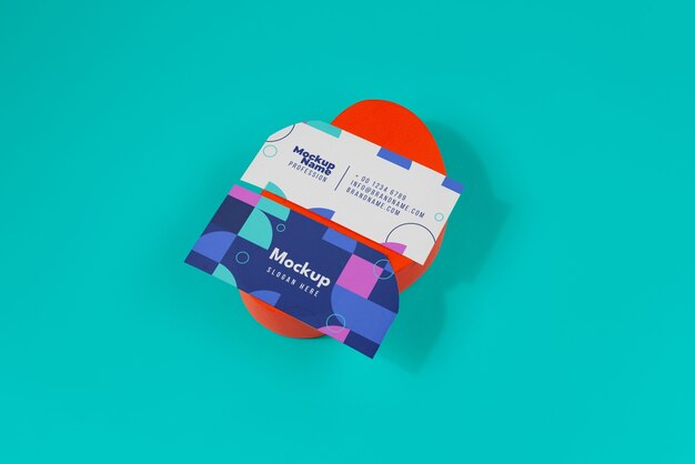 Creative rounded business card mockup