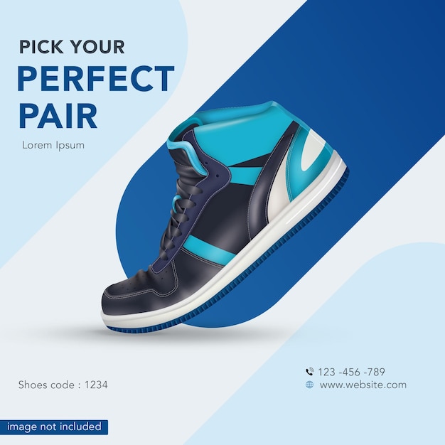 Creative shoes poster social media PSD  template