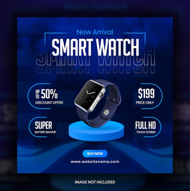 PSD creative smartwatch banner template design