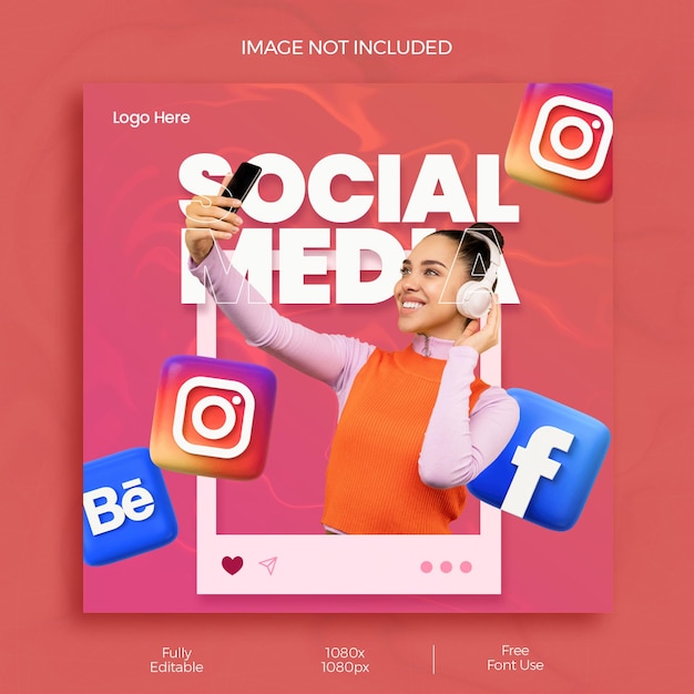 Creative social media marketing post psds template fully editable work download free