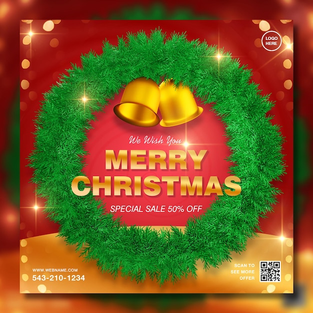 PSD creative special christmas sale promotion instagram post template