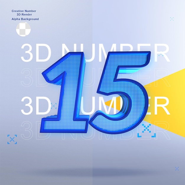 PSD デザイン用のクリエイティブスポーツ3dnumber15要素
