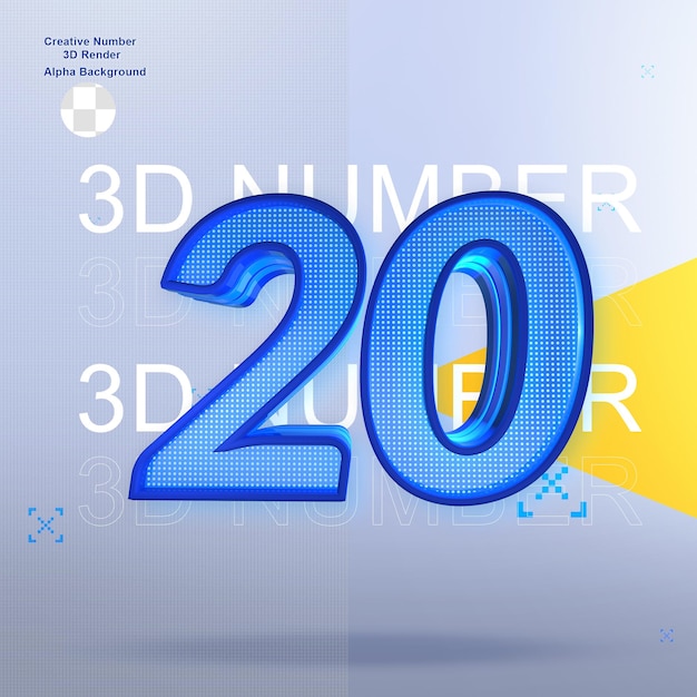 PSD デザイン用のクリエイティブスポーツ3dnumber20要素