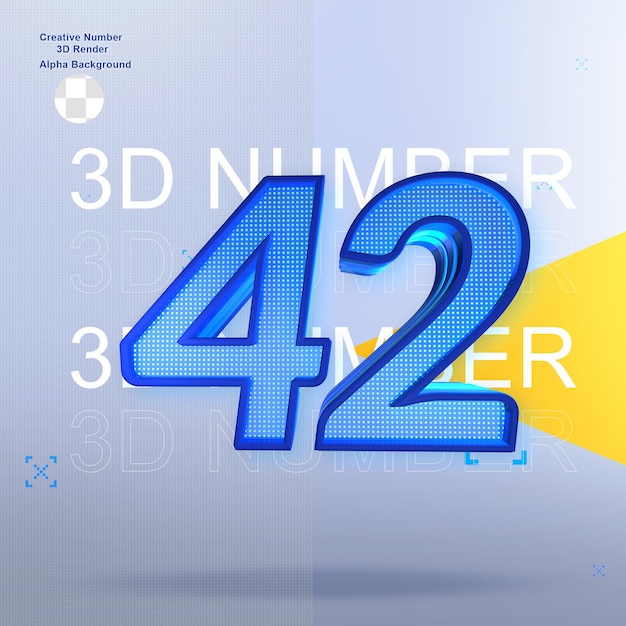 Elemento numero 42 sportivo 3d creativo per il design