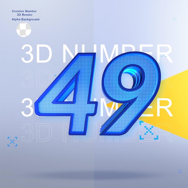 PSD creative sport 3d number49 element for design