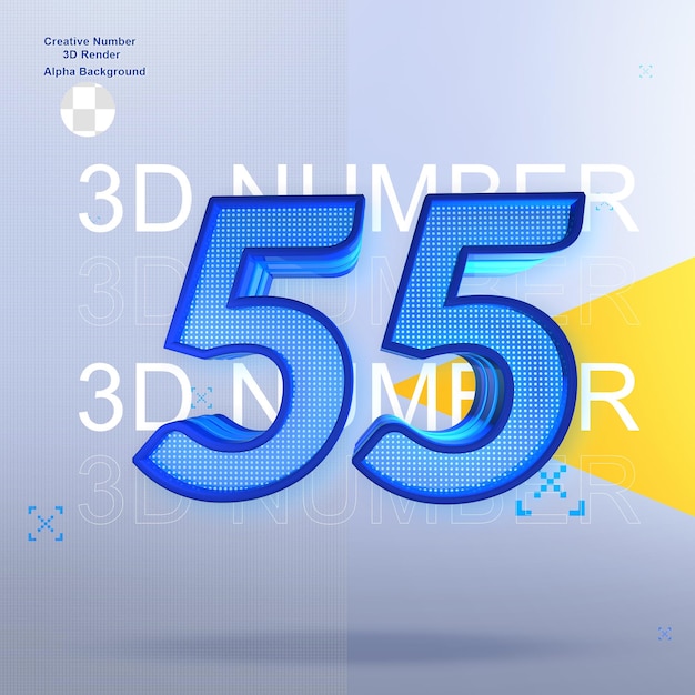 PSD デザイン用のクリエイティブスポーツ3dnumber55要素