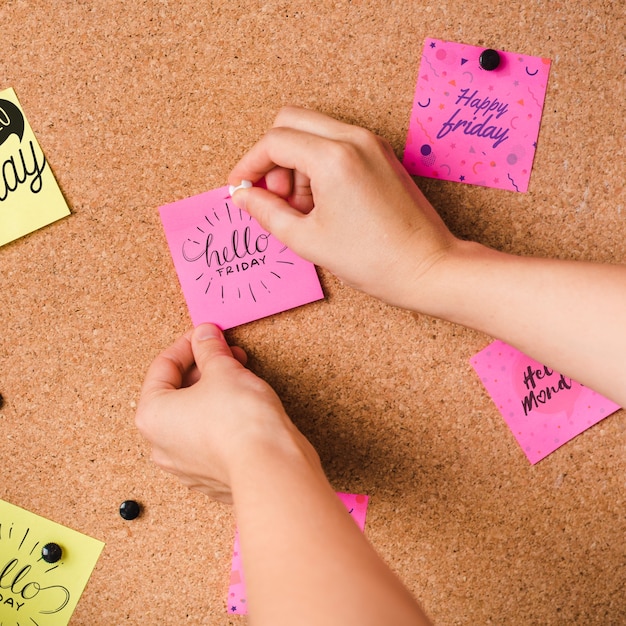 PSD creative sticky notes mockup