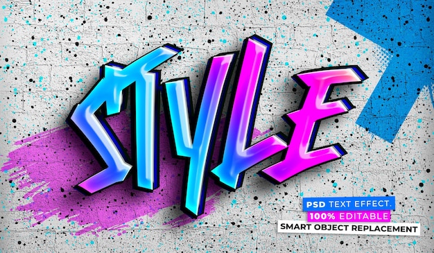 Creative style typography 3d editable style font premium psd template