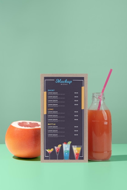 PSD creative summer menu with ingredients