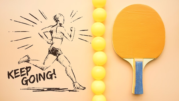 Mockup creativo da ping pong