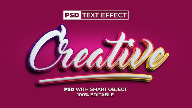 PSD creative text effect colorful style editable text effect