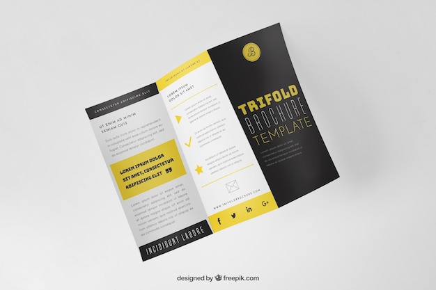 Creative trifold brochure mockup