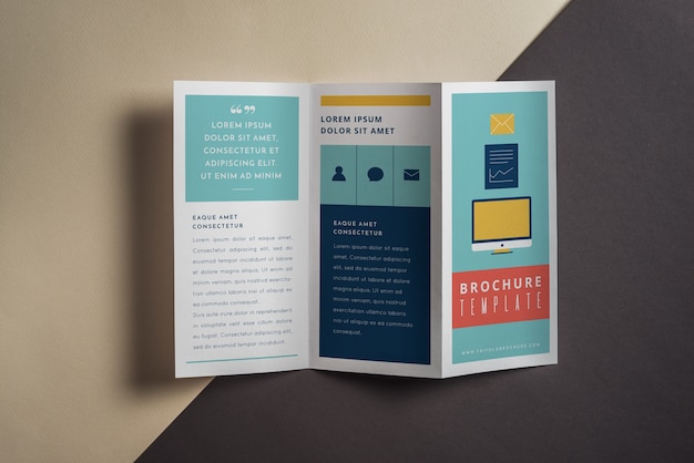 PSD creative trifold brochure mockup