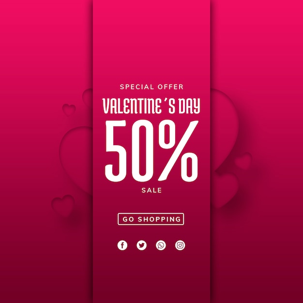 Creative valentines sale mockup