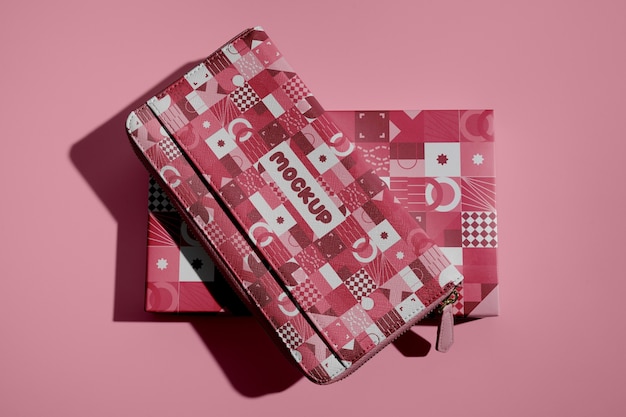 creative wallet design in studio mockup