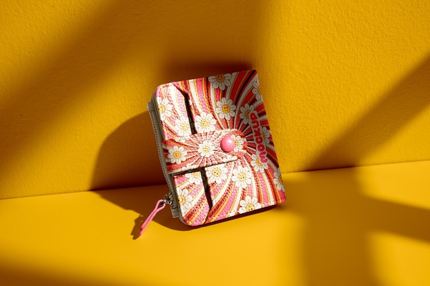 Creative wallet design in studio mockup