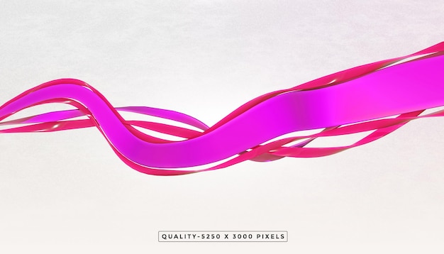 Creative wave line 3d flying color rosa e sfondo viola