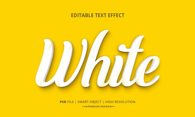 Creative white 3d editable text effects style