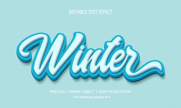 Creative winter 3d text effect style