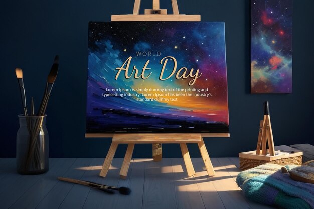 PSD creative world art day design template