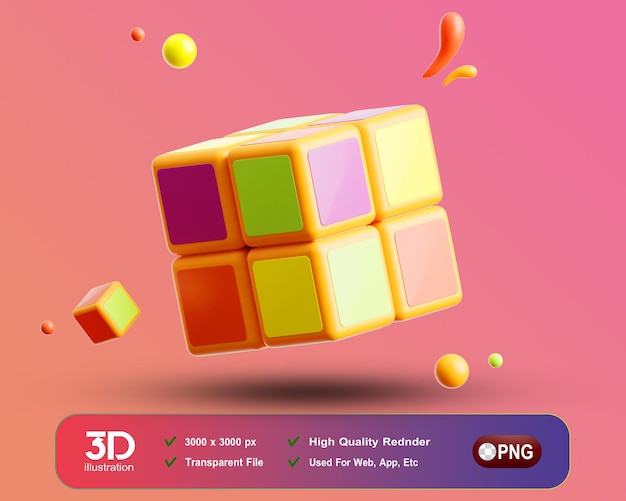 PSD creativepreneur 3d рубик на изолированном фоне