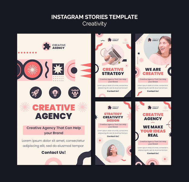 PSD creativiteit instagram verhalen sjabloon