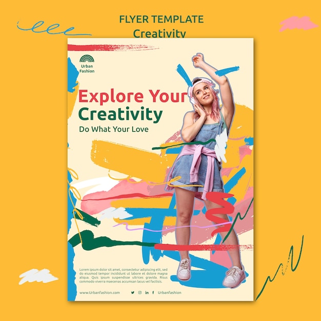 Creativity concept flyer template