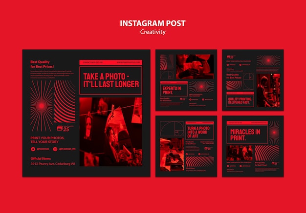 Creativity concept instagram posts