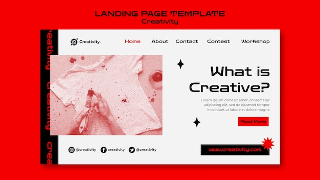 PSD creativity concept landing page template