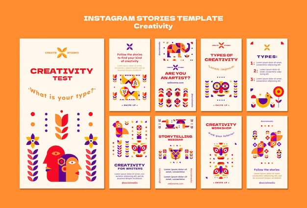 Modello di storie di creatività instagram