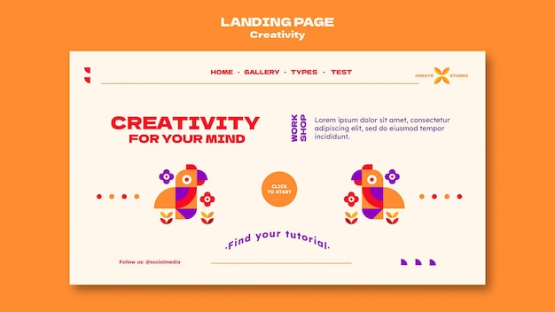 Creativity landing page template