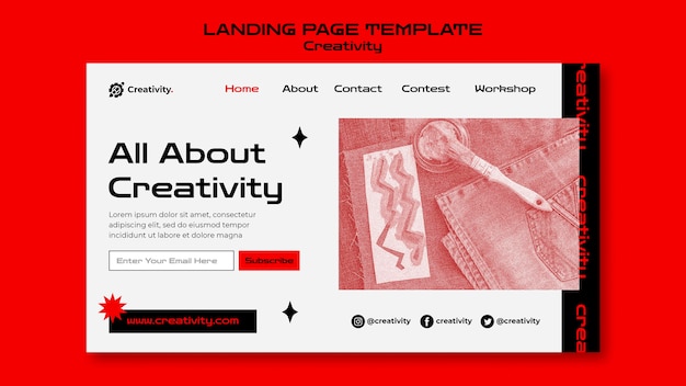 PSD creativity landing page template