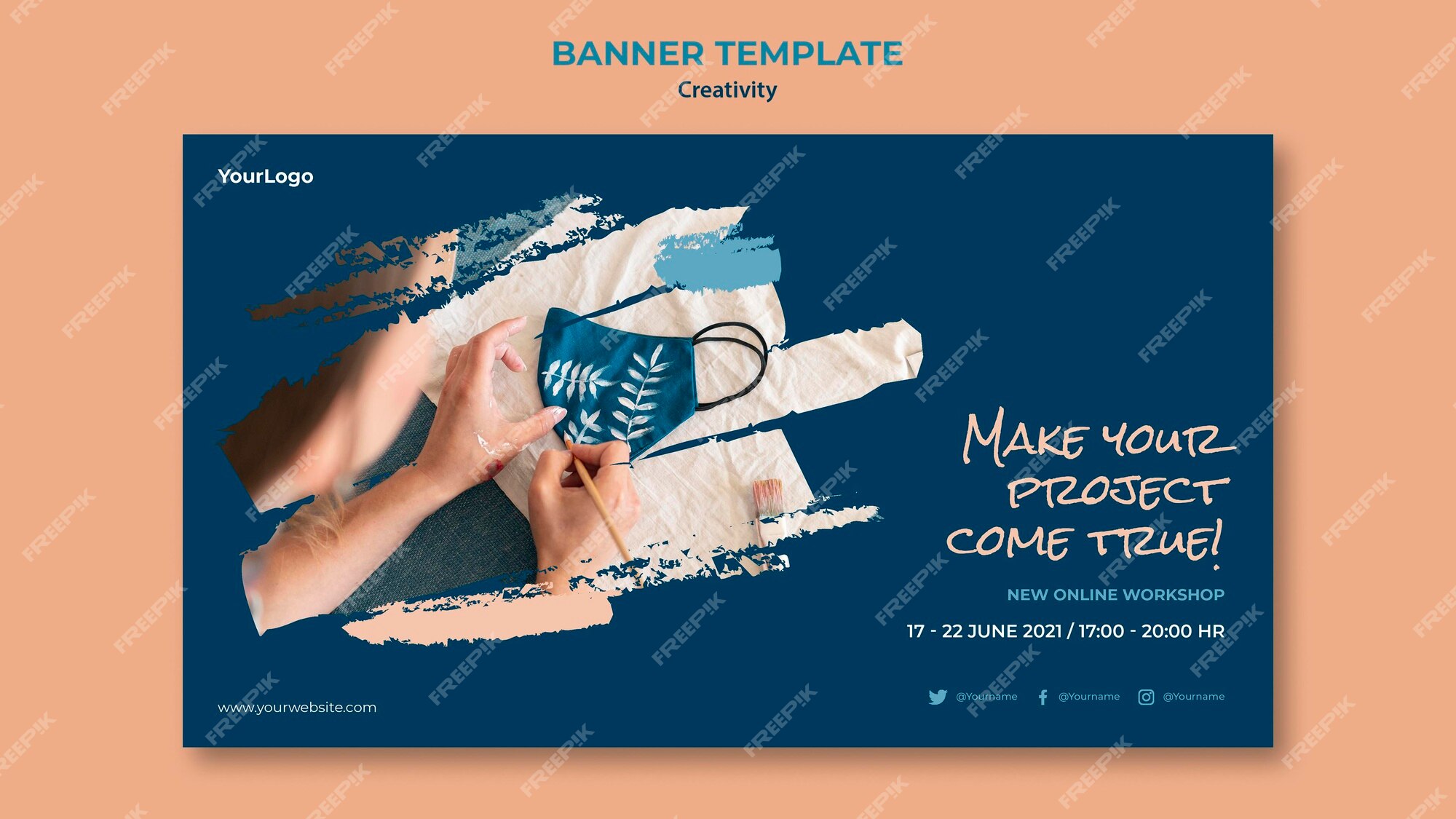 Premium PSD | Creativity workshop banner template