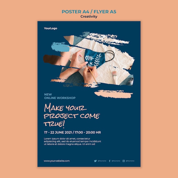 PSD creativity workshop poster template