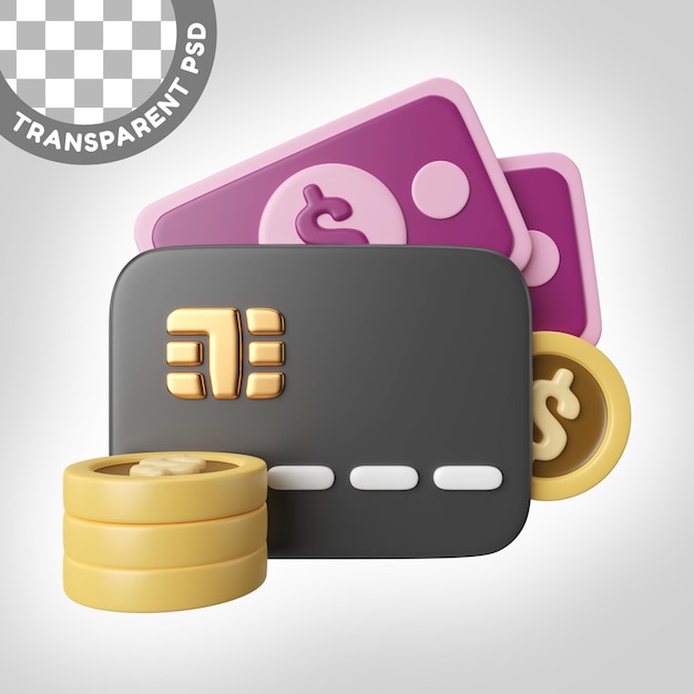 Icona dell'illustrazione 3d della carta di credito