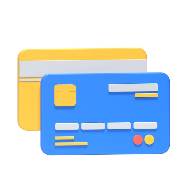 PSD credit card 3d vector icon illustration asset