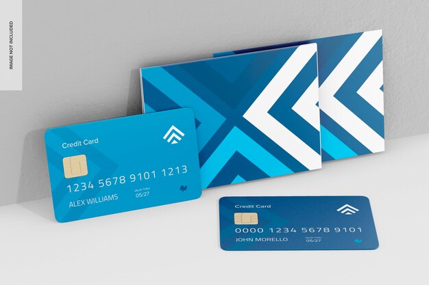 Credit Card Envelopes Mockup Leaned