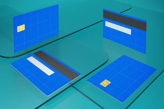 PSD credit card on glass
