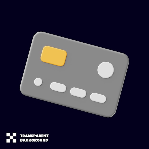 Иллюстрация значка кредитной карты в минималистском 3d рендеринге