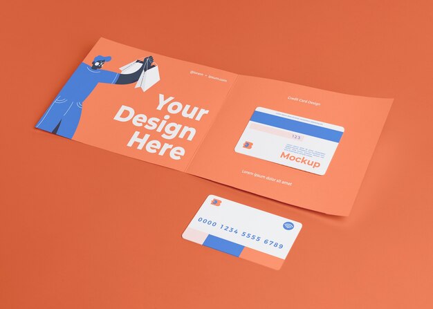 PSD credit card packaging mockup