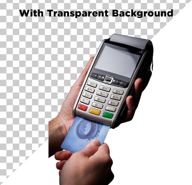 クレジットカードの決済端末 (POS) プラットフォームは透明な背景に隔離されています