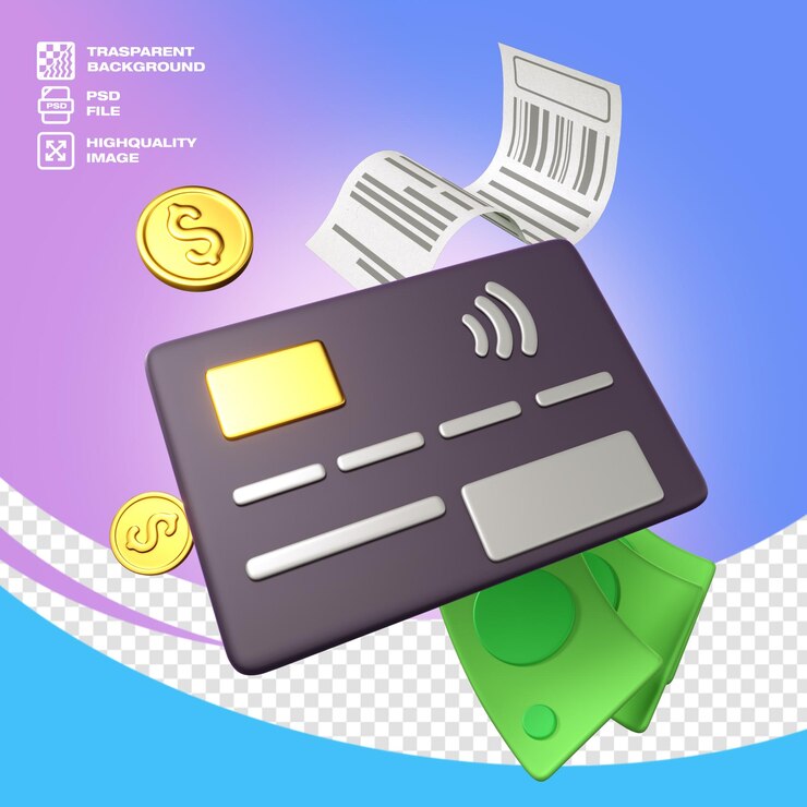 PSD コインとお金のカード カートゥーン