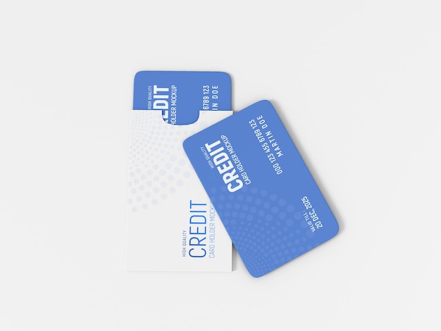 Credit card with paper holder mockup