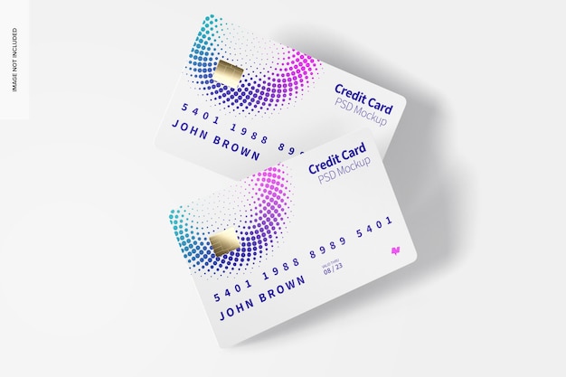 Credit Cards Mockup Front View