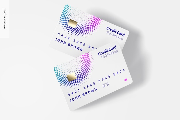 PSD credit cards mockup front view