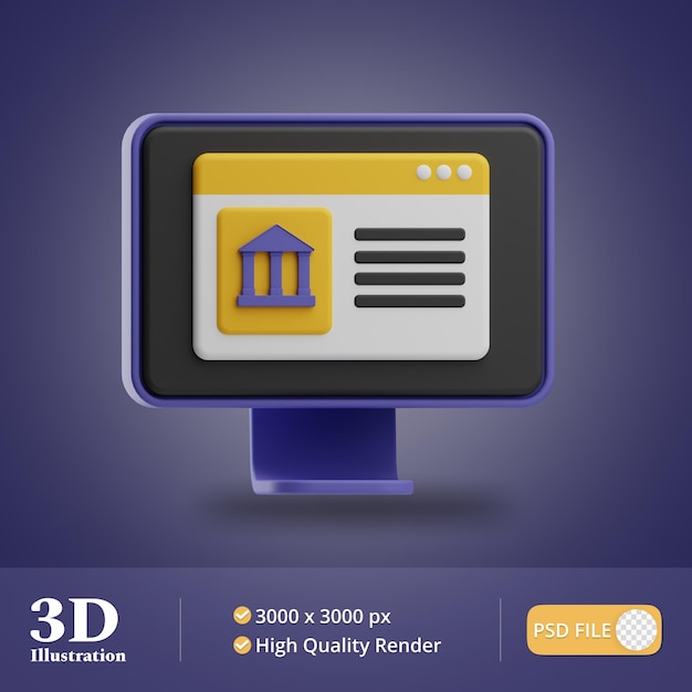 PSD credit and loanobject computer illustration 3d