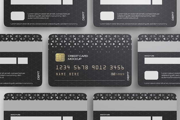 Creditcard mockup of debit card mockup psd-sjabloon